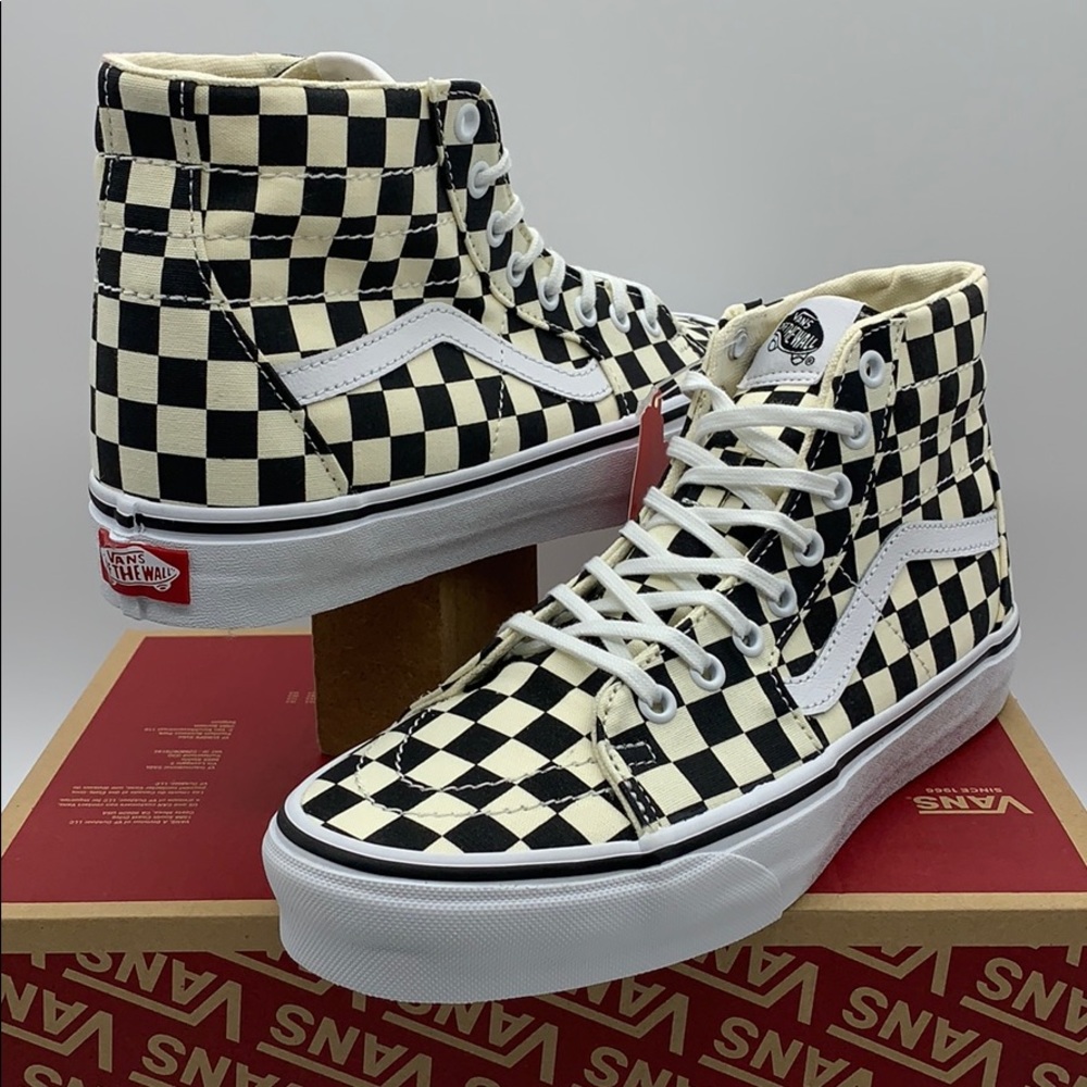 VANS Sk-8-Hi TAPERED CHECKERBOARD black/true white - Picture 15 of 16